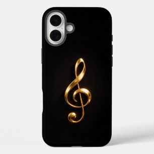 Coques iPhone 16 Plus Noir 4 Luxe iPhone 16 Plus, Clé de Sol Dorée