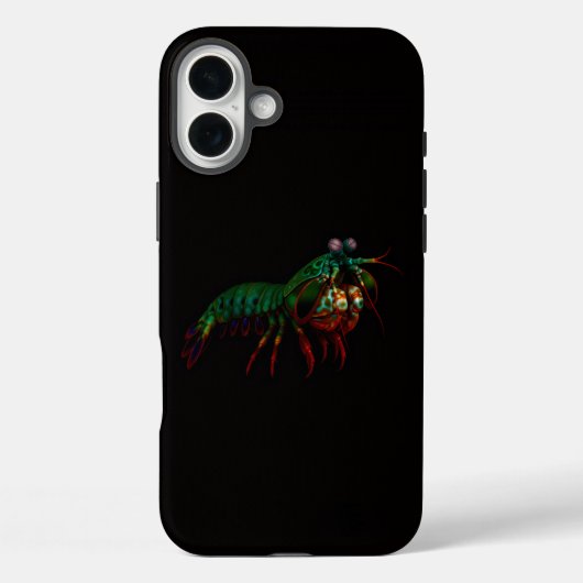 Coques Case-Mate iPhone Noir 4 Luxe iPhone 16 Plus, Crevette-Mante (Verso)