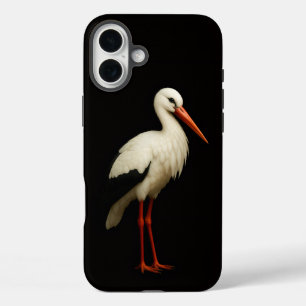 Coques iPhone 16 Plus Noir 4 Luxe iPhone 16 Plus, Graceful Stork