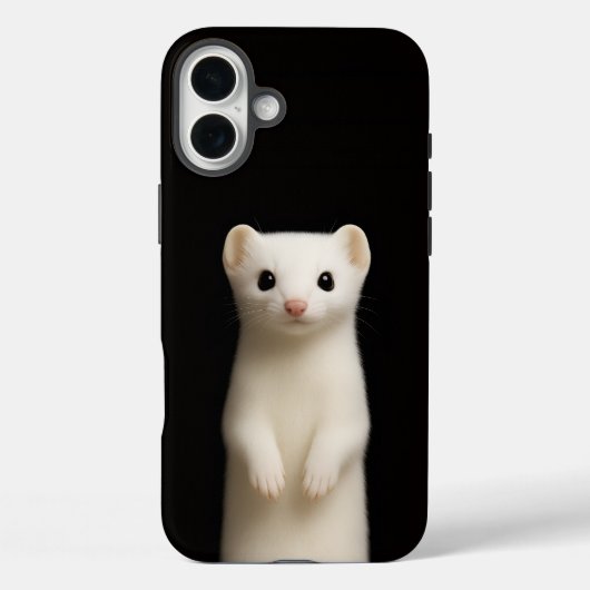 Coques Case-Mate iPhone Noir 4 Luxe iPhone 16 Plus, Hermine Élégante (Verso)