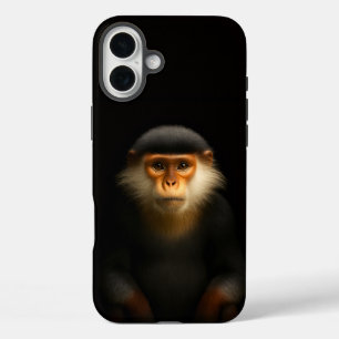 Coques iPhone 16 Plus Noir 4 Luxe iPhone 16 Plus, Langur douc rouge