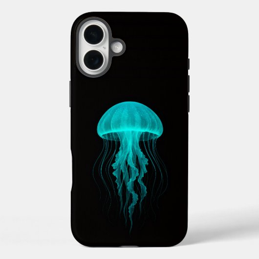Coques Case-Mate iPhone Noir 4 Luxe iPhone 16 Plus, Méduse Verte (Verso)