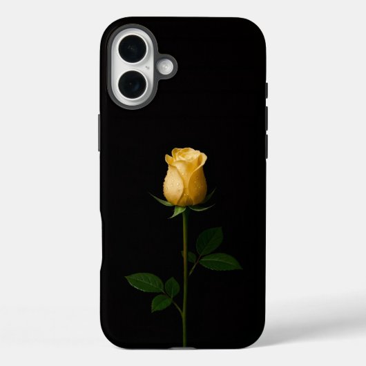 Coques Case-Mate iPhone Noir 4 Luxe iPhone 16 Plus, Rose Jaune Ensoleillé (Verso)