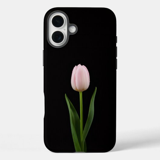 Coques Case-Mate iPhone Noir 4 Luxe iPhone 16 Plus, Tulipe Rose Tendre (Verso)