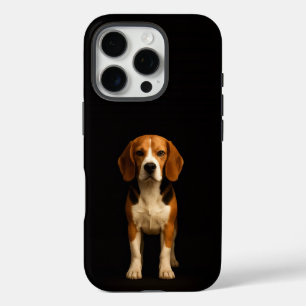 Coques iPhone 16 Pro Noir 4 Luxe iPhone 16 Pro, Beagle Gentil