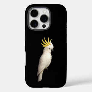 Coques iPhone 16 Pro Noir 4 Luxe iPhone 16 Pro, Cacatoès Sulphur-Cresté