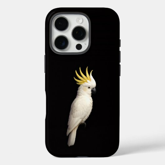 Coques Case-Mate iPhone Noir 4 Luxe iPhone 16 Pro, Cacatoès Sulphur-Cresté (Verso)