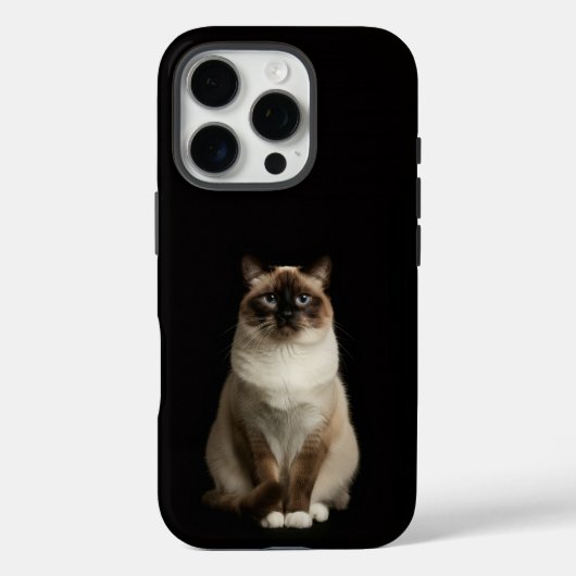 Coques Case-Mate iPhone Noir 4 Luxe iPhone 16 Pro, Chat Birman (Verso)
