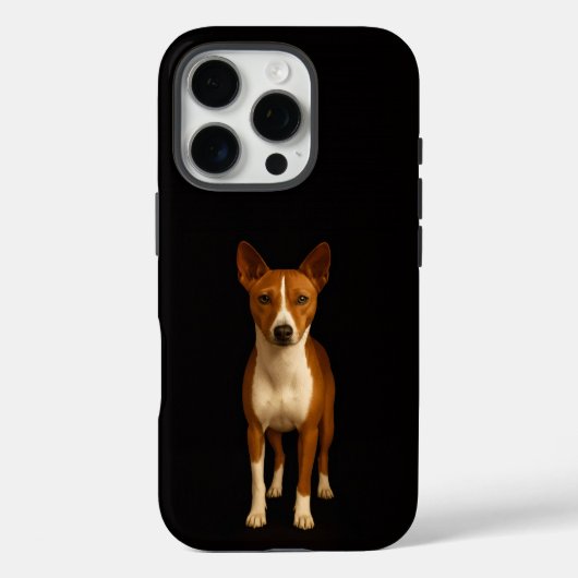 Coques Case-Mate iPhone Noir 4 Luxe iPhone 16 Pro, Chien Basenji Classeux (Verso)