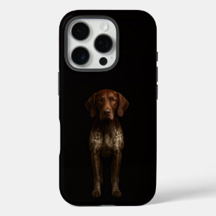 Coques iPhone 16 Pro Noir 4 Luxe iPhone 16 Pro, Chien Pointer Allemand