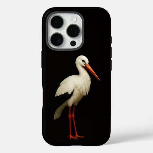 Coques Case-Mate iPhone Noir 4 Luxe iPhone 16 Pro, Graceful Stork (Verso)