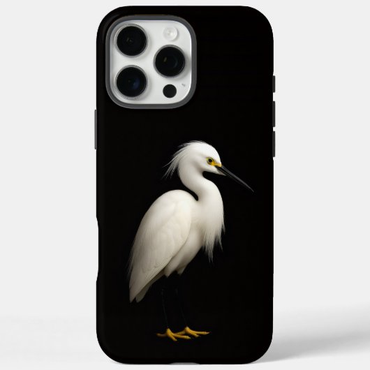 Coques Case-Mate iPhone Noir 4 Luxe iPhone 16 Pro Max, Aigrette neigeuse (Verso)