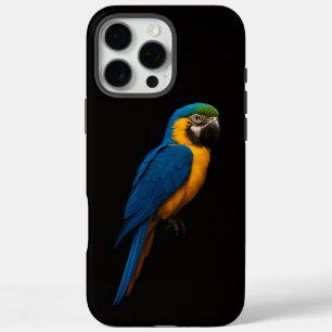 Coques iPhone 16 Pro Max Noir 4 Luxe iPhone 16 Pro Max, Ara bleu et jaune