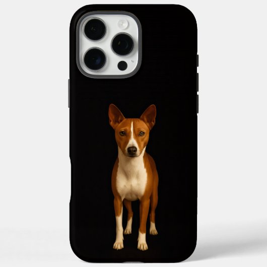 Coques Case-Mate iPhone Noir 4 Luxe iPhone 16 Pro Max, Chien Basenji Class (Verso)
