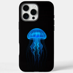 Coques iPhone 16 Pro Max Noir 4 Luxe iPhone 16 Pro Max, Méduse Bleue
