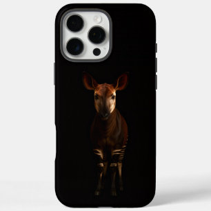 Coques iPhone 16 Pro Max Noir 4 Luxe iPhone 16 Pro Max, Okapi de la Forêt