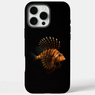 Coques iPhone 16 Pro Max Noir 4 Luxe iPhone 16 Pro Max, Poisson-Lion Rouge