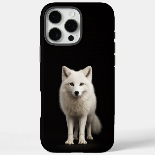 Coques Case-Mate iPhone Noir 4 Luxe iPhone 16 Pro Max, Renard Arctique Ivo (Verso)