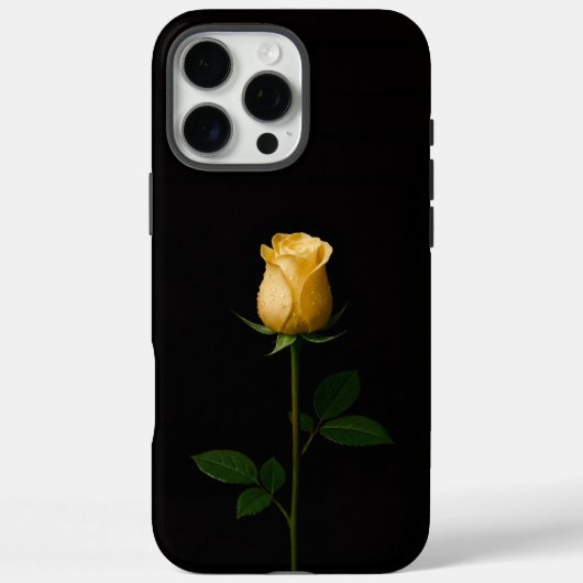 Coques Case-Mate iPhone Noir 4 Luxe iPhone 16 Pro Max, Rose jaune ensoleil (Verso)