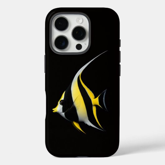Coques Case-Mate iPhone Noir 4 Luxe iPhone 16 Pro, Poisson-ange royal (Verso)