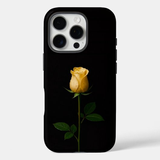 Coques Case-Mate iPhone Noir 4 Luxe iPhone 16 Pro, Rose jaune ensoleillé (Verso)