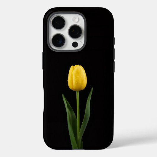 Coques Case-Mate iPhone Noir 4 Luxe iPhone 16 Pro, Tulipe Dorée (Verso)