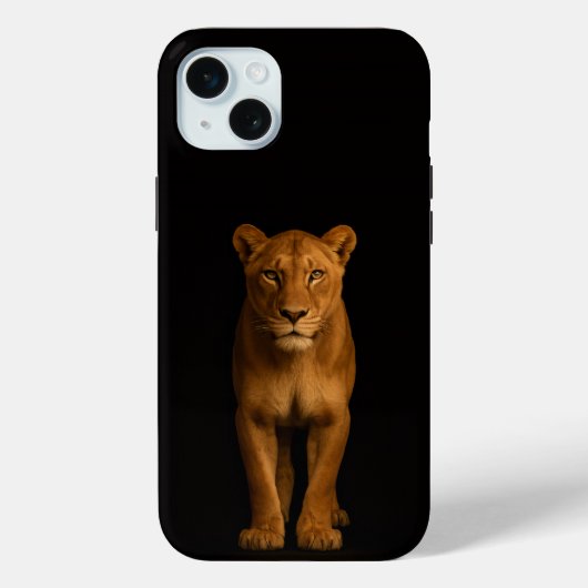 Coques Case-Mate iPhone Noir 4 Luxe, Lionne Noble iPhone 15 Plus (Verso)