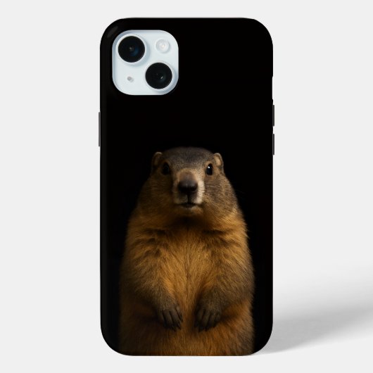 Coques Case-Mate iPhone Noir 4 Luxe, Marmotte Fluffy iPhone 15 Plus (Verso)