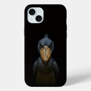 Coque iPhone 15 Mini Noir 4 Luxe, Oiseau Exotique Bec-en-Sabot
