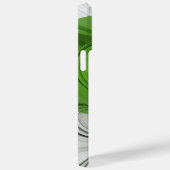 Coques Case-Mate iPhone Noir Abstrait et blanc avec art fractal vert (Verso / Droite)