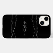 Coques Case-Mate iPhone Noir argenté en marbre (Verso (horizontal))
