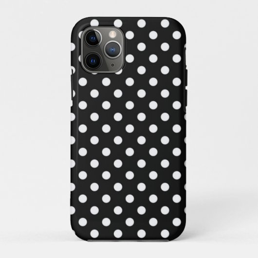 Coques Case-Mate iPhone Noir avec points blancs (Dos)
