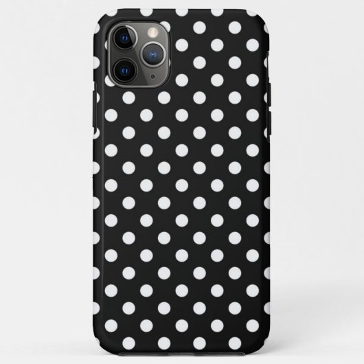 Coques Case-Mate iPhone Noir avec points blancs (Dos)