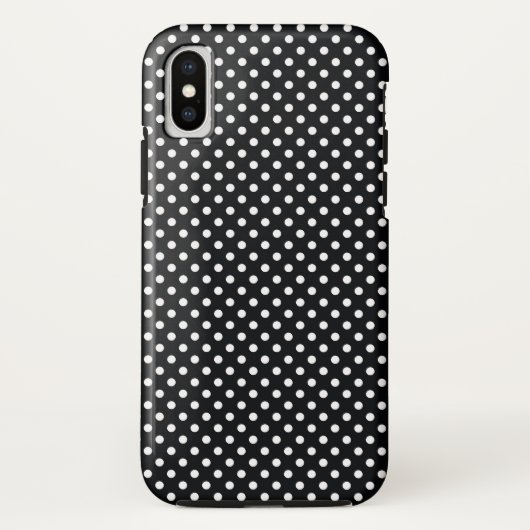 Coques Case-Mate iPhone Noir avec points blancs (Dos)