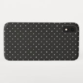 Coques Case-Mate iPhone noir avec pois blancs (Dos (Horizontal))