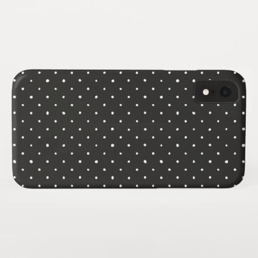 Coques Case-Mate iPhone noir avec pois blancs (Dos (Horizontal))