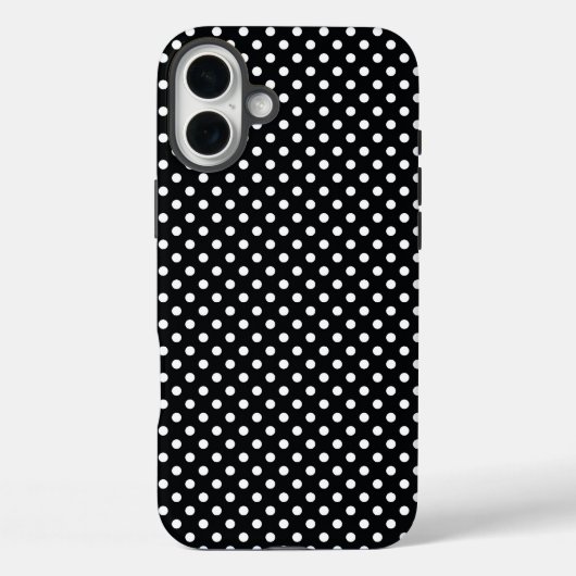Coques Case-Mate iPhone Noir avec pois blancs (Verso)