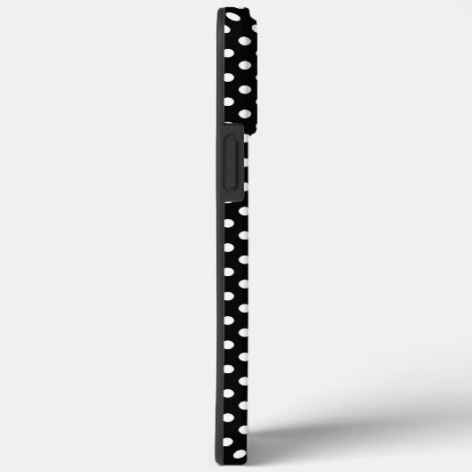 Coques Case-Mate iPhone Noir avec pois blancs (Verso / Droite)