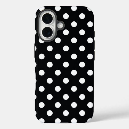 Coques Case-Mate iPhone Noir avec pois blancs (Verso)