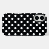 Coques Case-Mate iPhone Noir avec pois blancs (Verso (horizontal))