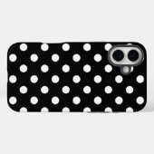 Coques Case-Mate iPhone Noir avec pois blancs (Verso (horizontal))