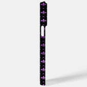 COQUES Case-Mate iPhone NOIR AVEC PURPLE FLEUR DI LIS MOTIF (Verso / Droite)
