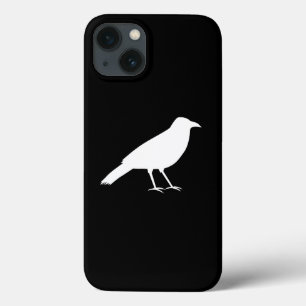 Coques Pour iPhone Noir avec un Corbeau Blanc.