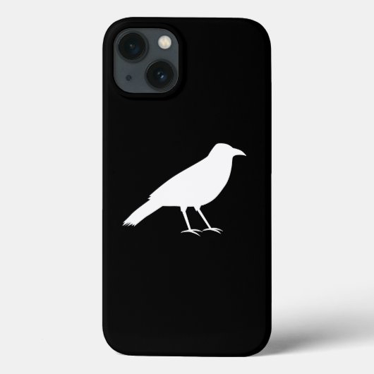 Coques Case-Mate iPhone Noir avec un Corbeau Blanc. (Verso)