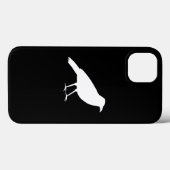 Coques Case-Mate iPhone Noir avec un Corbeau Blanc. (Verso (horizontal))