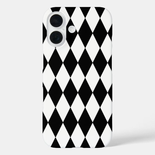 Coques Case-Mate iPhone Noir blanc Arlequin Diamonds Motif Design (Verso)