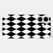 Coques Case-Mate iPhone Noir blanc Arlequin Diamonds Motif Design (Verso (horizontal))