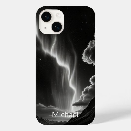 Coques Case-Mate iPhone Noir & Blanc Aurora Personnaliser le nom (Verso)