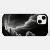 Coques Case-Mate iPhone Noir & Blanc Aurora Personnaliser le nom (Verso (horizontal))