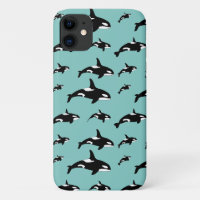 Noir Blanc Bleu Orca Tueur Baleine Motif marin